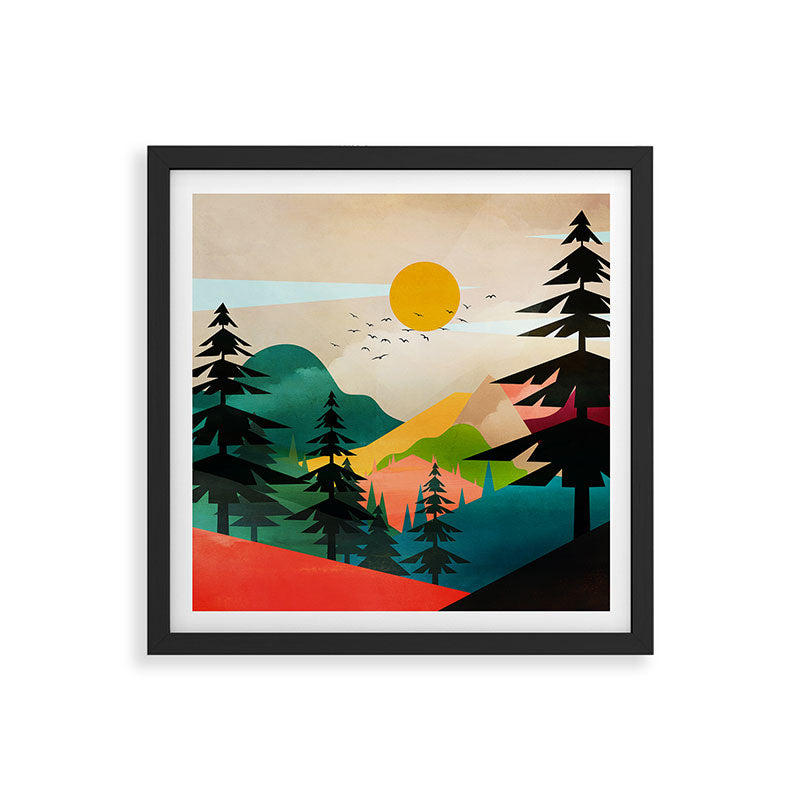 Colorful Morning in the Mountain Forest Framed Art Print Gallery Image 7