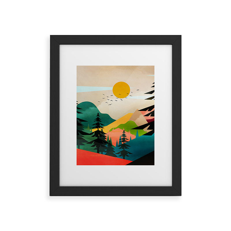 Colorful Morning in the Mountain Forest Framed Art Print Gallery Image 45
