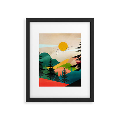 Colorful Morning in the Mountain Forest Framed Art Print Gallery Image 1