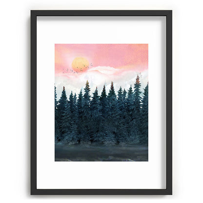 Forest Under the Sunset Framed Art Print Gallery Image 84