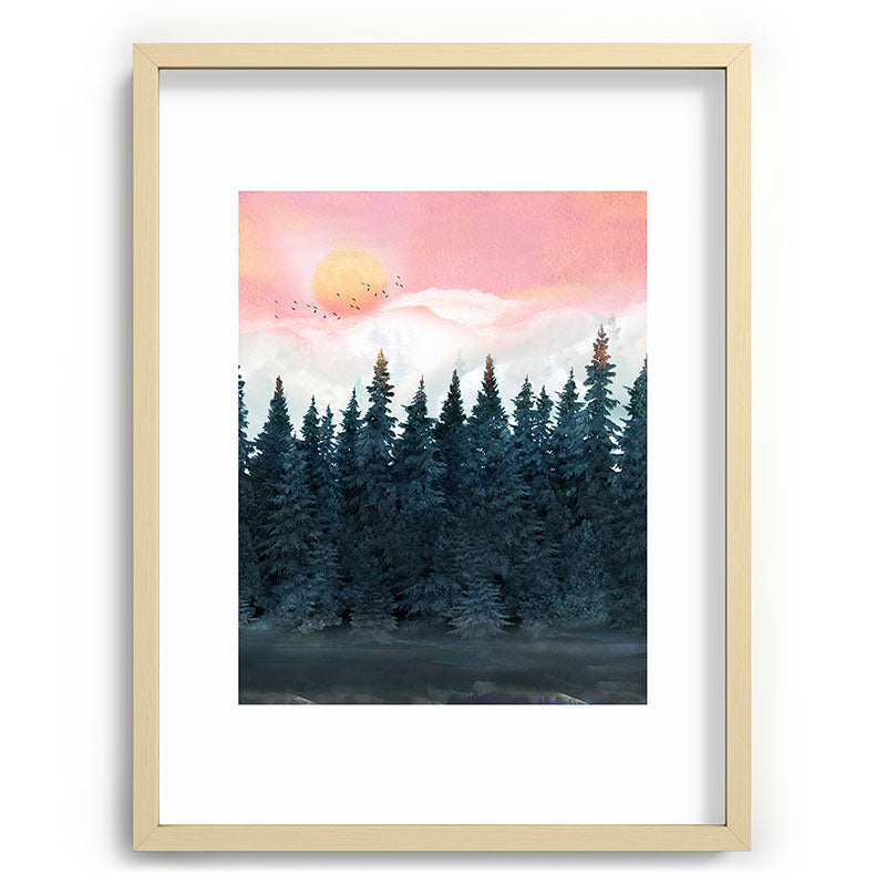 Forest Under the Sunset Framed Art Print Gallery Image 100