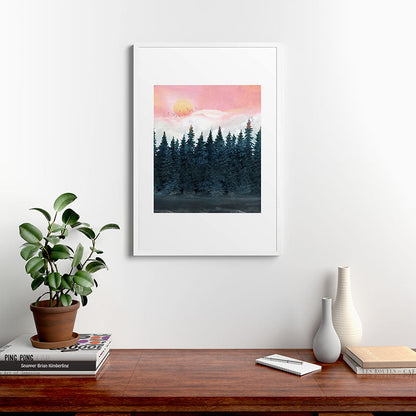 Forest Under the Sunset Framed Art Print Gallery Image 37