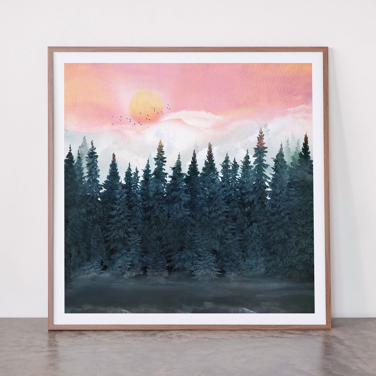 Forest Under the Sunset Framed Art Print Gallery Image 21
