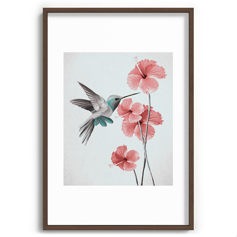 Hummingbird with Hibiscus Framed Art Print Gallery Image 68