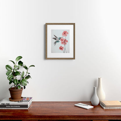 Hummingbird with Hibiscus Framed Art Print Gallery Image 11