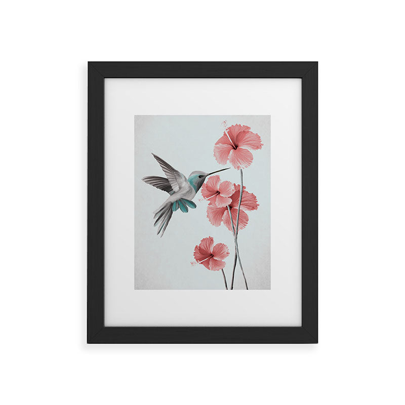 Hummingbird with Hibiscus Framed Art Print Gallery Image 30