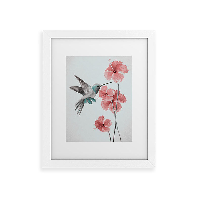 Hummingbird with Hibiscus Framed Art Print Gallery Image 54
