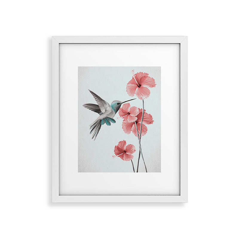 Hummingbird with Hibiscus Framed Art Print Gallery Image 25