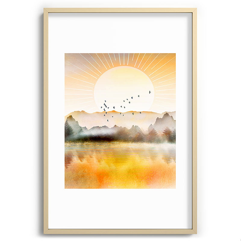 Lake Sunrise Framed Art Print Gallery Image 102