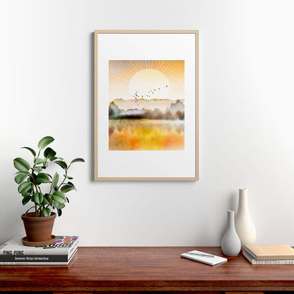 Lake Sunrise Framed Art Print Gallery Image 28