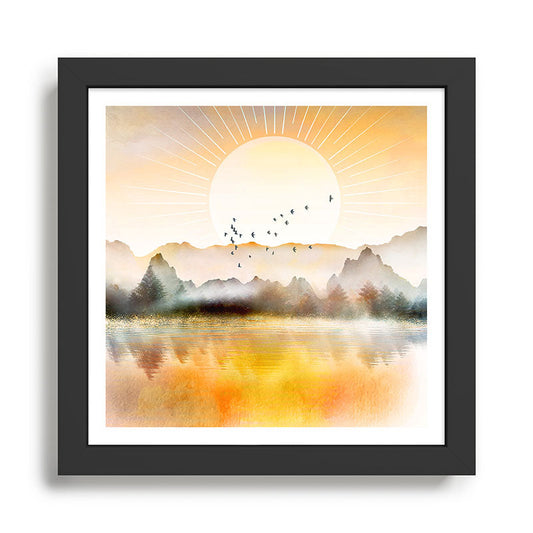 Lake Sunrise Framed Art Print Gallery Image 2
