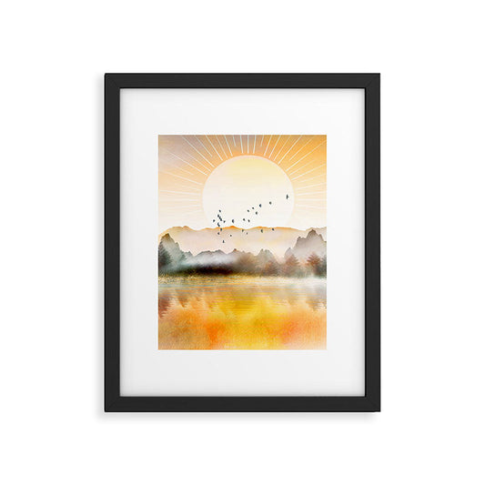 Lake Sunrise Framed Art Print Gallery Image 1