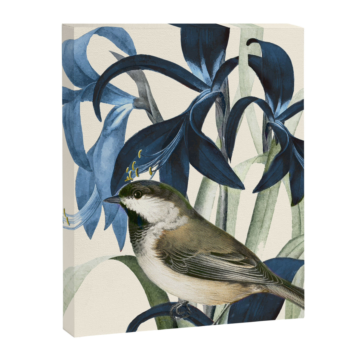 Little Bird and Flowers II Canvas Print Gallery Image 6