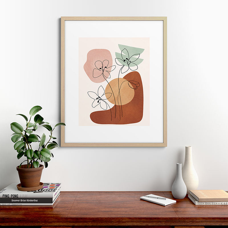 Minimal Abstract Flowers 04 Framed Art Print Gallery Image 49