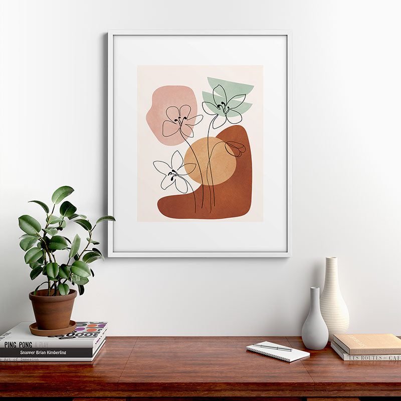 Minimal Abstract Flowers 04 Framed Art Print Gallery Image 28