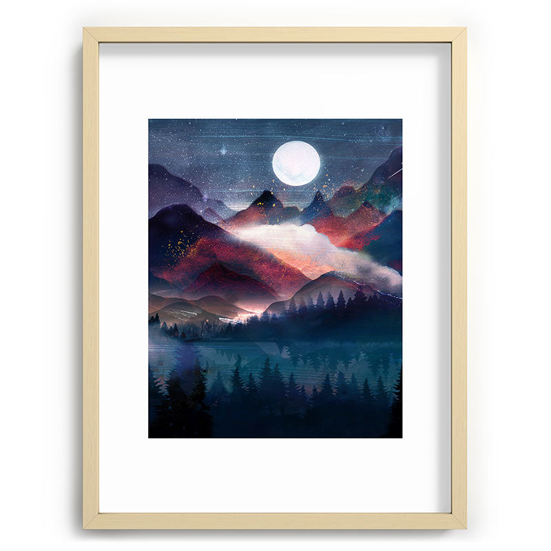 Mountain Lake Under the Stars Framed Art Print Gallery Image 99