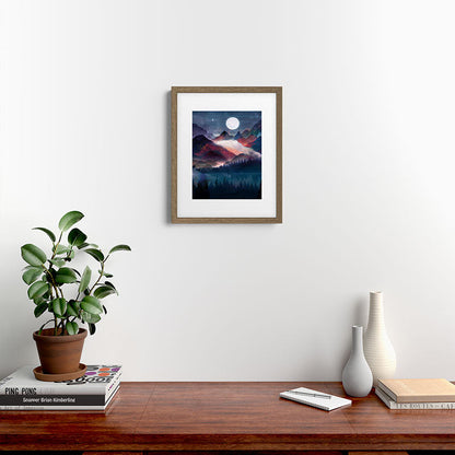 Mountain Lake Under the Stars Framed Art Print Gallery Image 15