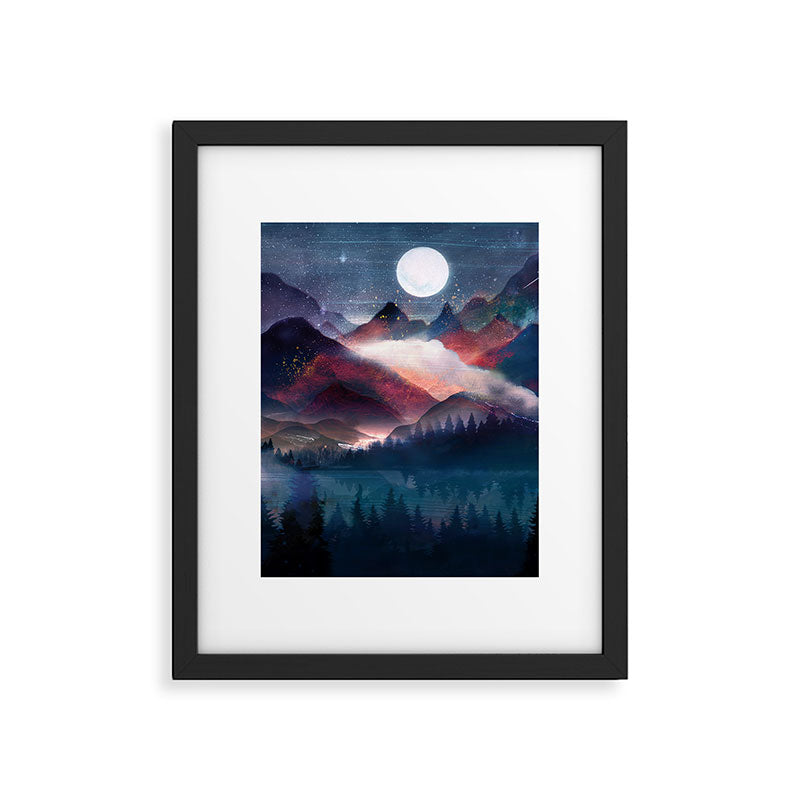 Mountain Lake Under the Stars Framed Art Print Gallery Image 3