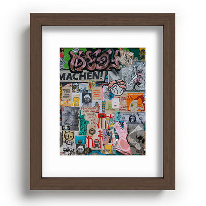 Sticker and graffiti wall background 2 - Berlin street art photography Framed Art Print Gallery Image 63