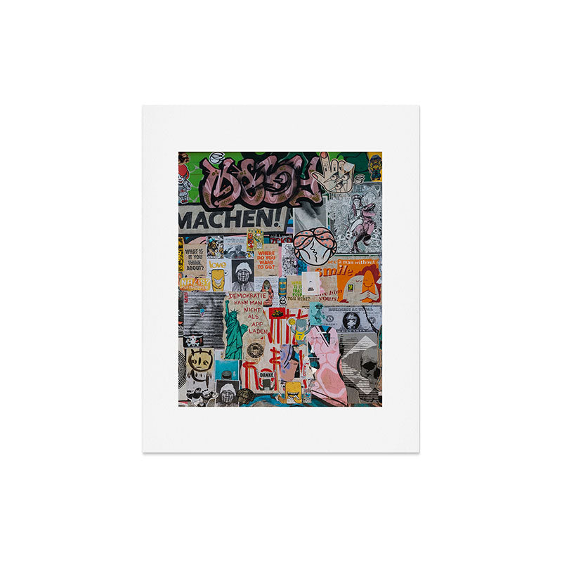 Sticker and graffiti wall background 2 - Berlin street art photography Art Print Gallery Image 5