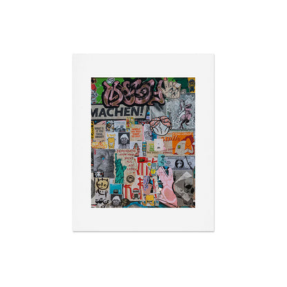 Sticker and graffiti wall background 2 - Berlin street art photography Art Print Gallery Image 5