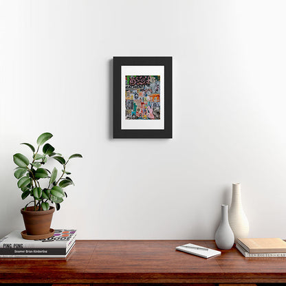 Sticker and graffiti wall background 2 - Berlin street art photography Framed Art Print Gallery Image 31