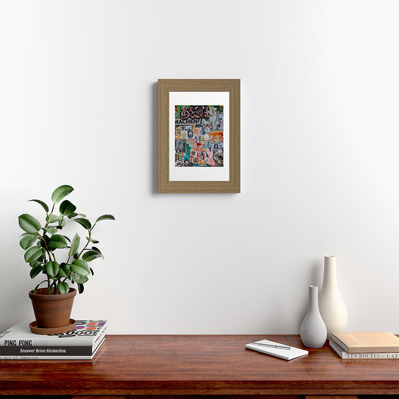 Sticker and graffiti wall background 2 - Berlin street art photography Framed Art Print Gallery Image 38