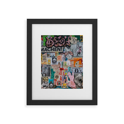 Sticker and graffiti wall background 2 - Berlin street art photography Framed Art Print Gallery Image 30