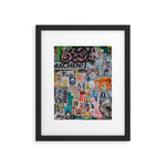 Sticker and graffiti wall background 2 - Berlin street art photography Framed Art Print Gallery Image 1