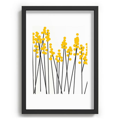 Hello Spring! Yellow/Black Retro Plants on White #decor #society6 #buyart Framed Art Print Gallery Image 81