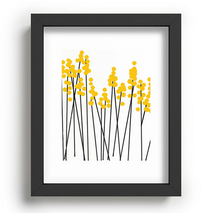 Hello Spring! Yellow/Black Retro Plants on White #decor #society6 #buyart Framed Art Print Gallery Image 80
