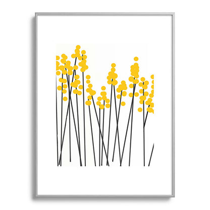 Hello Spring! Yellow/Black Retro Plants on White #decor #society6 #buyart Framed Art Print Gallery Image 135