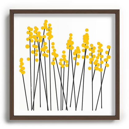 Hello Spring! Yellow/Black Retro Plants on White #decor #society6 #buyart Framed Art Print Gallery Image 101