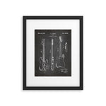 Bass Guitar Patent - Bass Guitarist Art - Black Chalkboard Framed Art Print Gallery Image 1