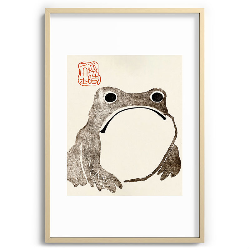 Unimpressed Frog Meika Gafu by Matsumoto Hoji 1814 - Frog Framed Art Print Gallery Image 102