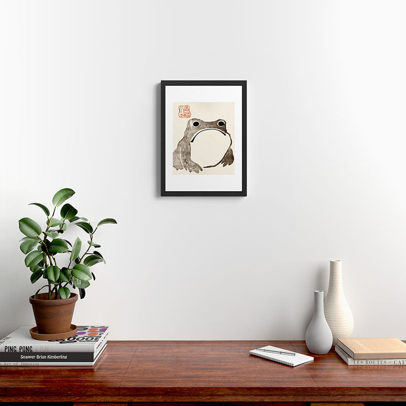 Unimpressed Frog Meika Gafu by Matsumoto Hoji 1814 - Frog Framed Art Print Gallery Image 4