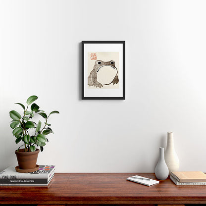 Unimpressed Frog Meika Gafu by Matsumoto Hoji 1814 - Frog Framed Art Print Gallery Image 4