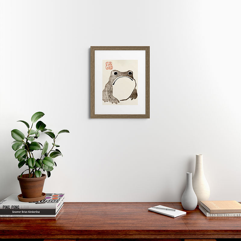 Unimpressed Frog Meika Gafu by Matsumoto Hoji 1814 - Frog Framed Art Print Gallery Image 53