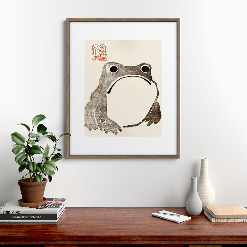 Unimpressed Frog Meika Gafu by Matsumoto Hoji 1814 - Frog Framed Art Print Gallery Image 19
