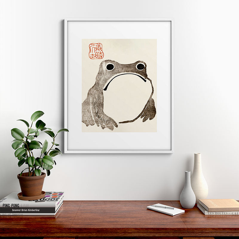 Unimpressed Frog Meika Gafu by Matsumoto Hoji 1814 - Frog Framed Art Print Gallery Image 39