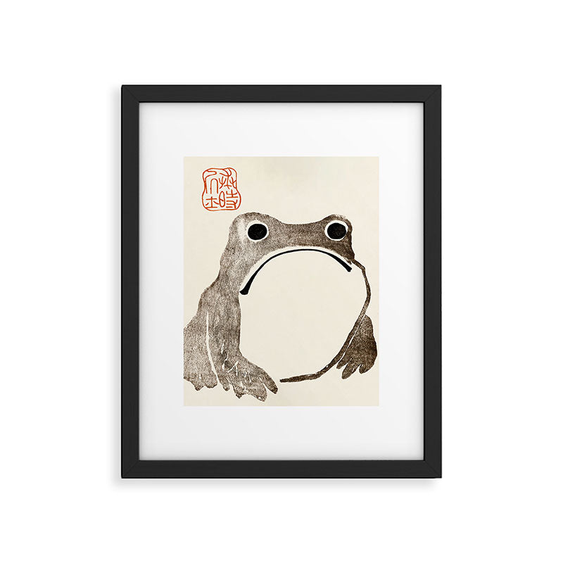 Unimpressed Frog Meika Gafu by Matsumoto Hoji 1814 - Frog Framed Art Print Gallery Image 3