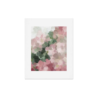 Blurry Bouquet - Forest Green Fuchsia Blush Dark Pink Abstract Flower Nature Painting Art Print Art Print Gallery Image 5