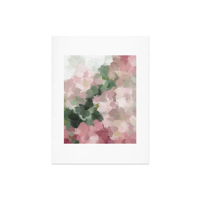 Blurry Bouquet - Forest Green Fuchsia Blush Dark Pink Abstract Flower Nature Painting Art Print Art Print Gallery Image 6
