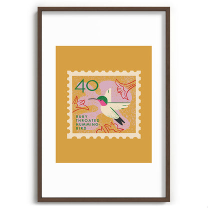 Hummingbird Postage Stamp Framed Art Print Gallery Image 94