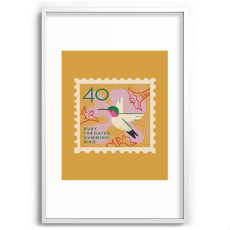Hummingbird Postage Stamp Framed Art Print Gallery Image 110