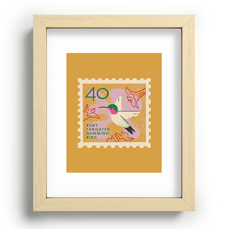Hummingbird Postage Stamp Framed Art Print Gallery Image 96