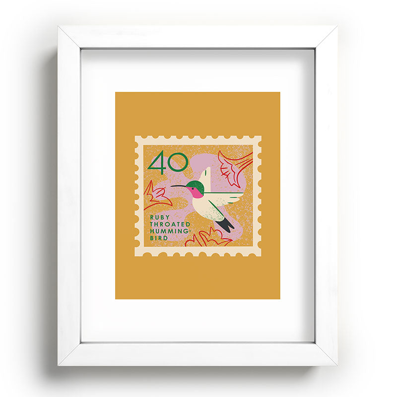Hummingbird Postage Stamp Framed Art Print Gallery Image 103