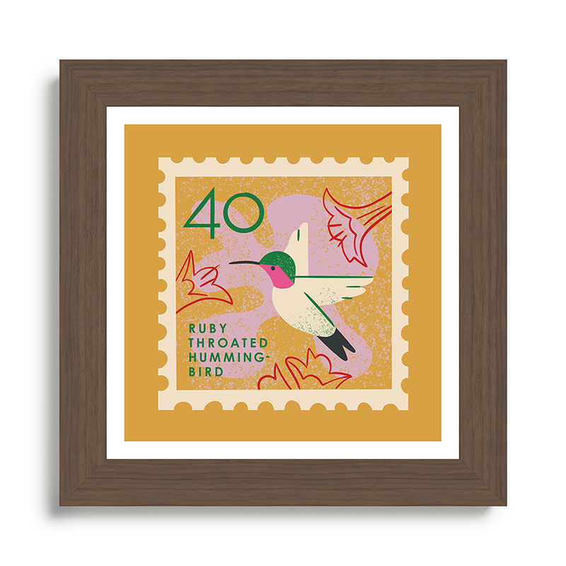Hummingbird Postage Stamp Framed Art Print Gallery Image 57
