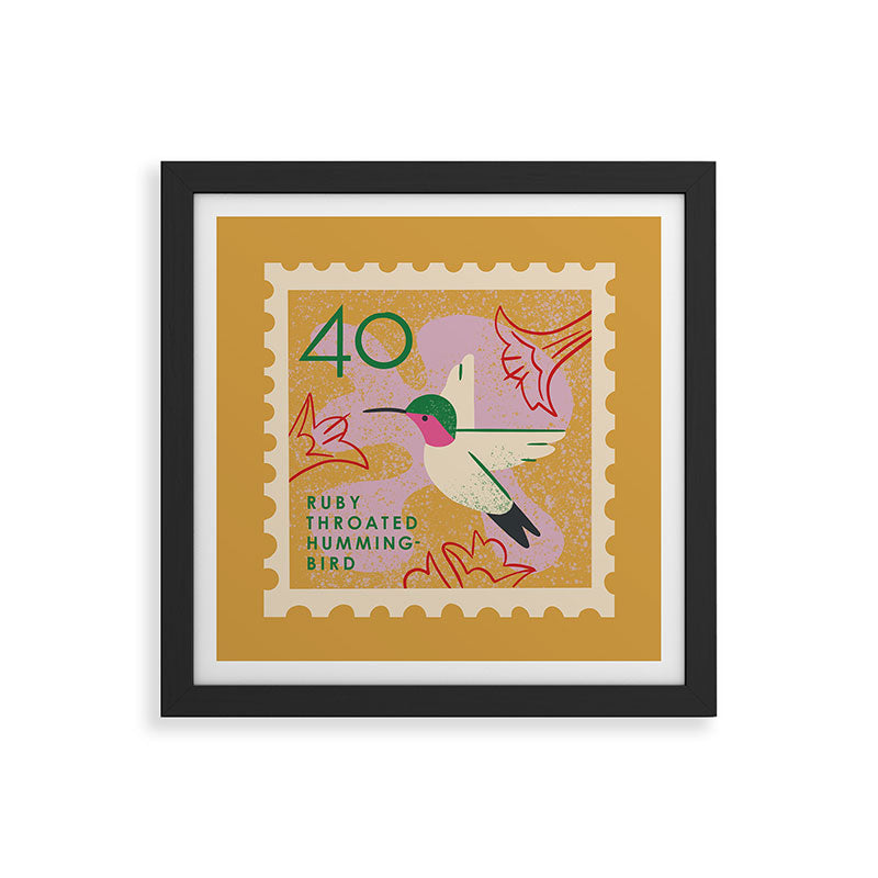 Hummingbird Postage Stamp Framed Art Print Gallery Image 50