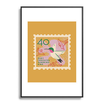 Hummingbird Postage Stamp Framed Art Print Gallery Image 113